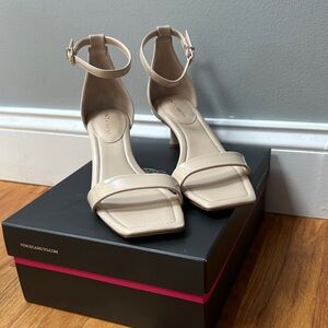 Vince Camuto Women's Nude Kitten Heel Sandals